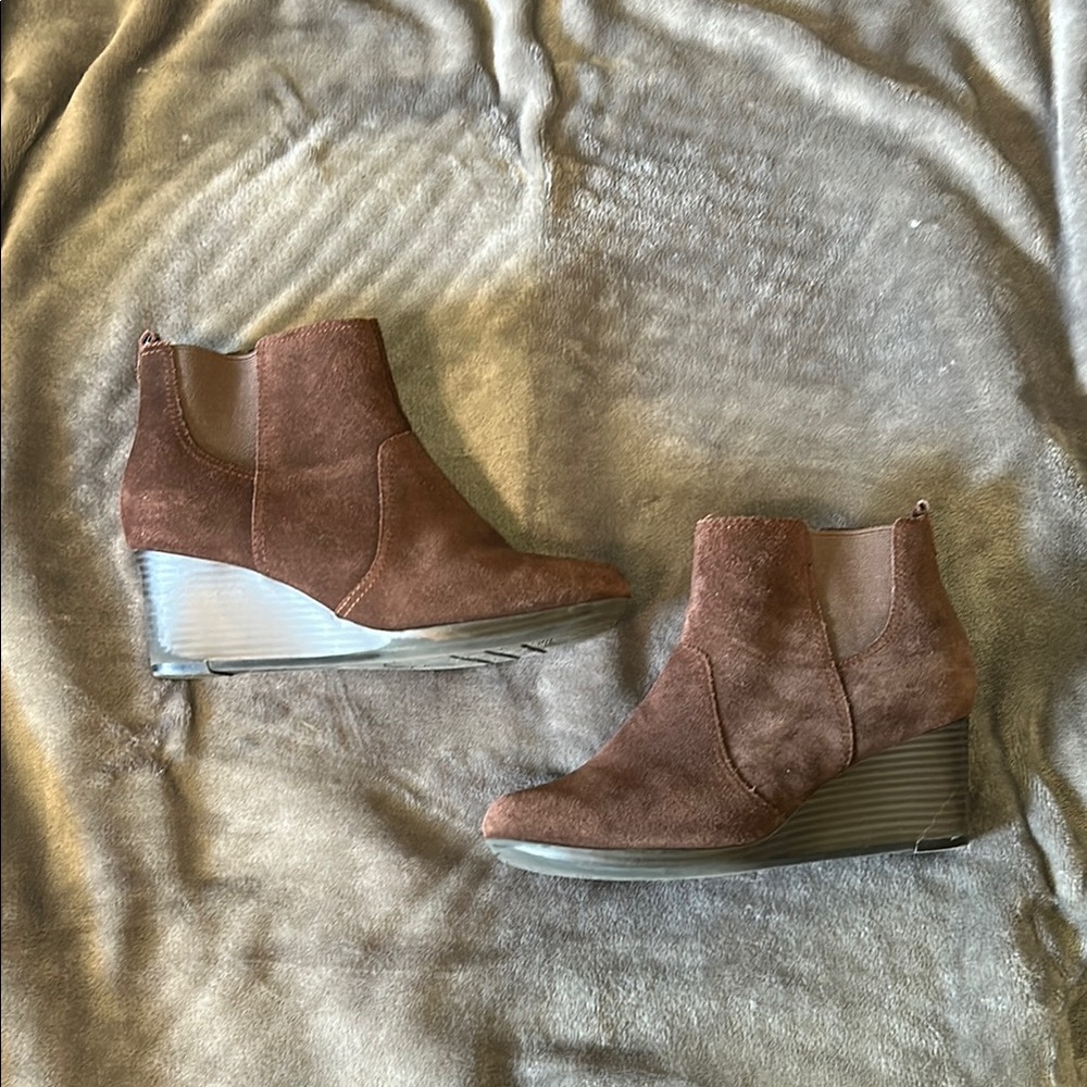 Women's Brown Wedge Ankle Boots